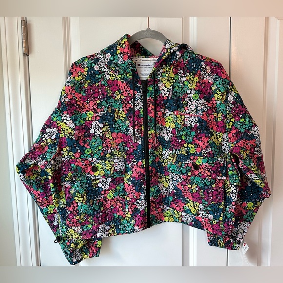 Champion Women’s Mini Flower Seersucker Full Zip Utility Jacket NWT (Size S) - Picture 1 of 9